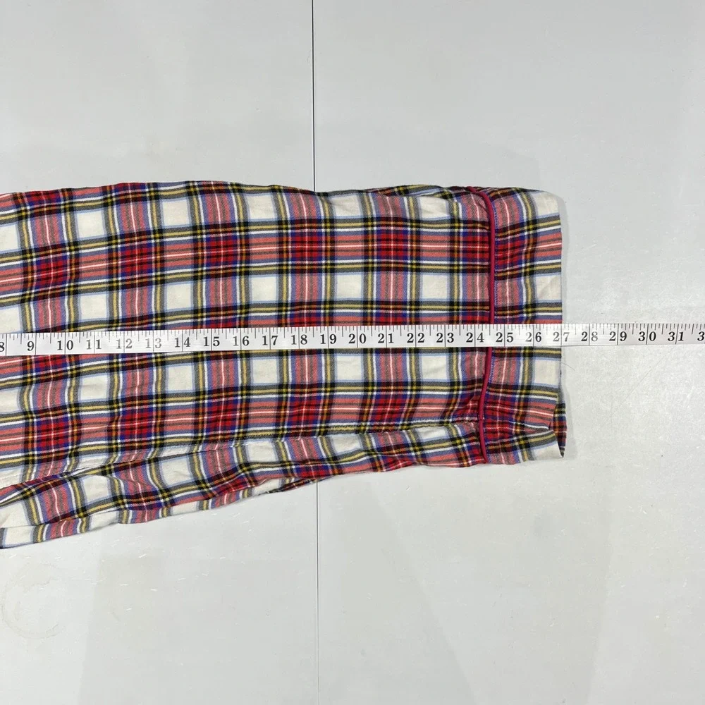 J.Crew Preppy Old Money Holiday Plaid Pajama Set Long Sleeve Top Pants Medium